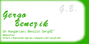 gergo benczik business card